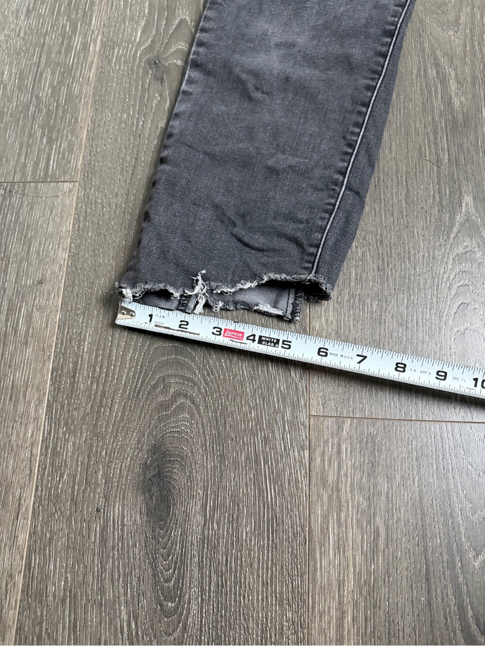 Lucky Brand Re:Made High-Rise Straight Jeans in Washed Charcoal Raw Hem Size6/28 - Picture 6 of 9